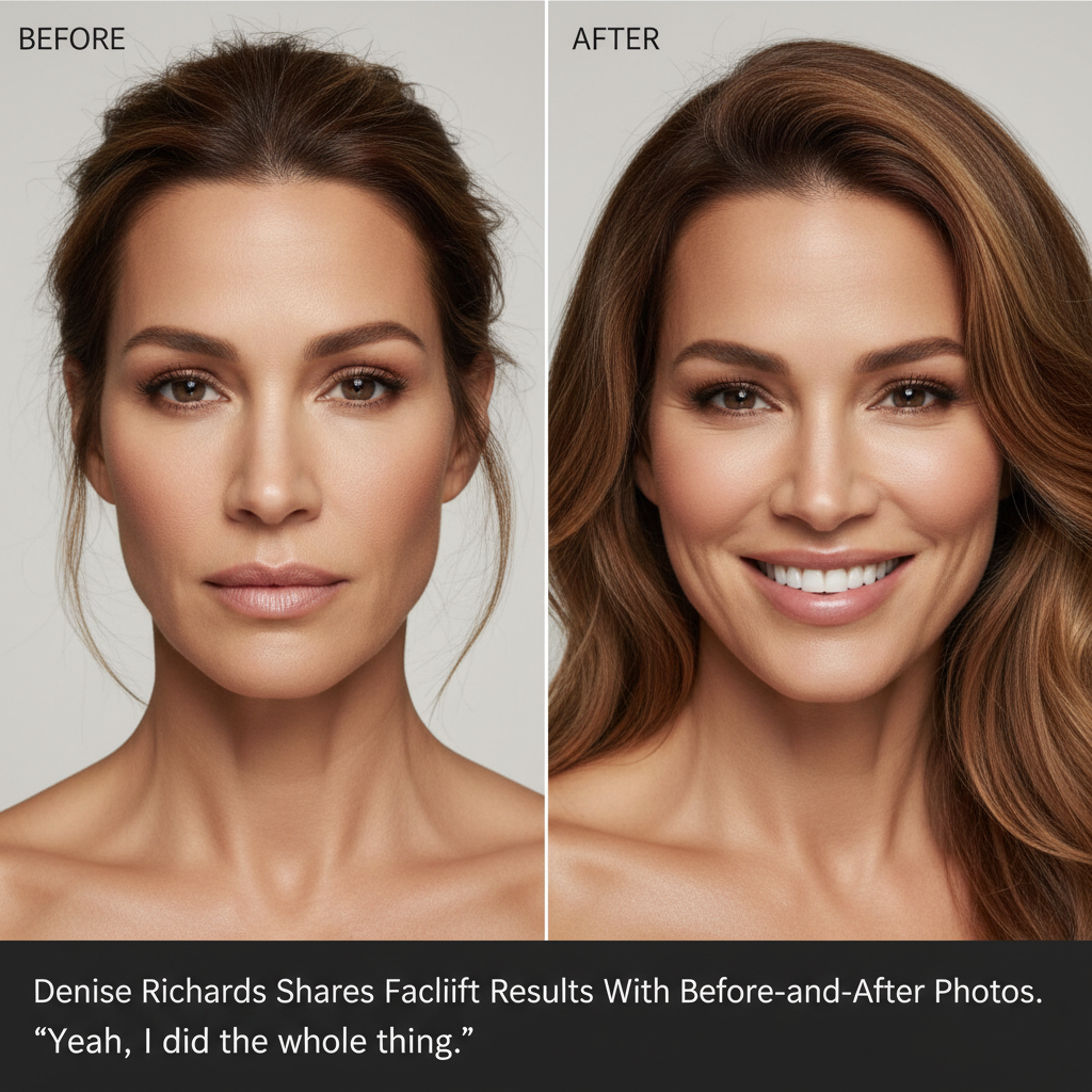 Дениз Ричардс делится результатами подтяжки лица с фотографиями до и после