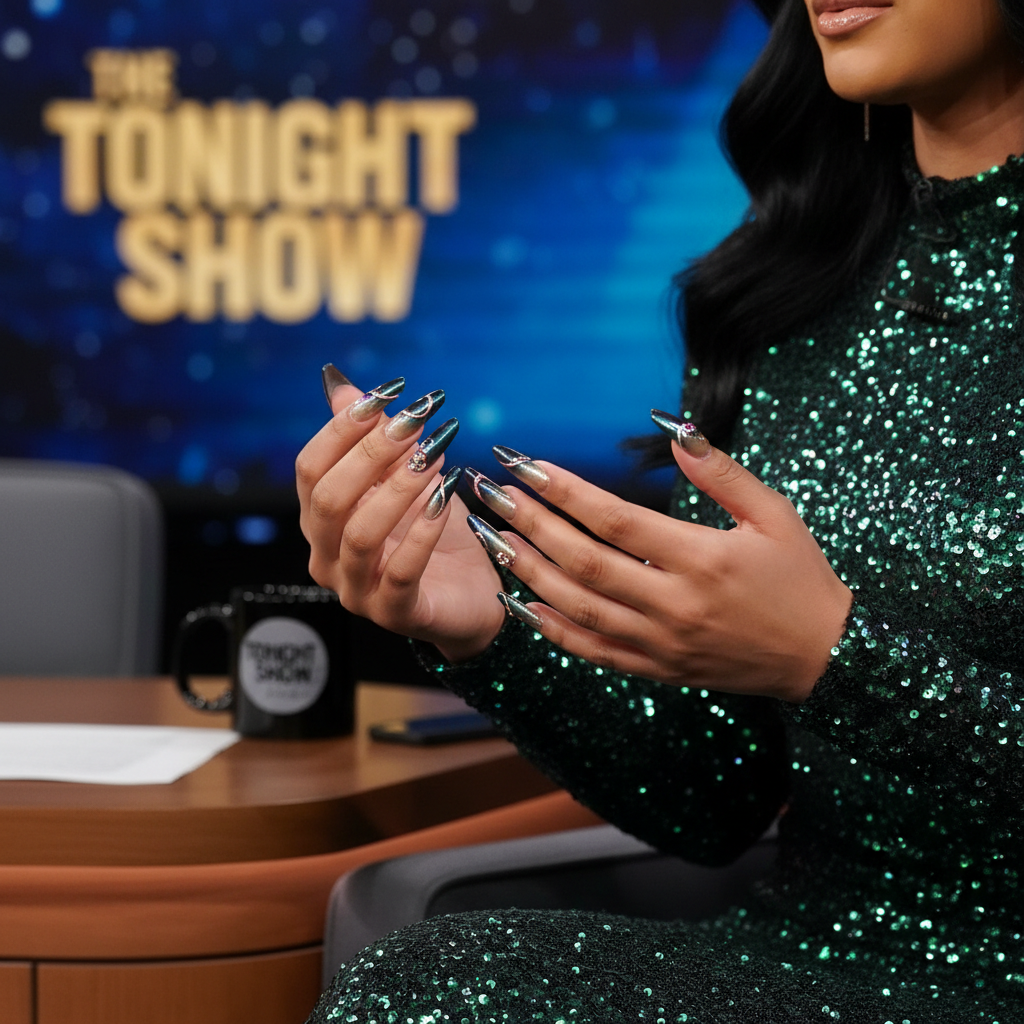 Карди Би сочетает хром, омбре и французский маникюр в одном завораживающем дизайне — смотрите фотографии