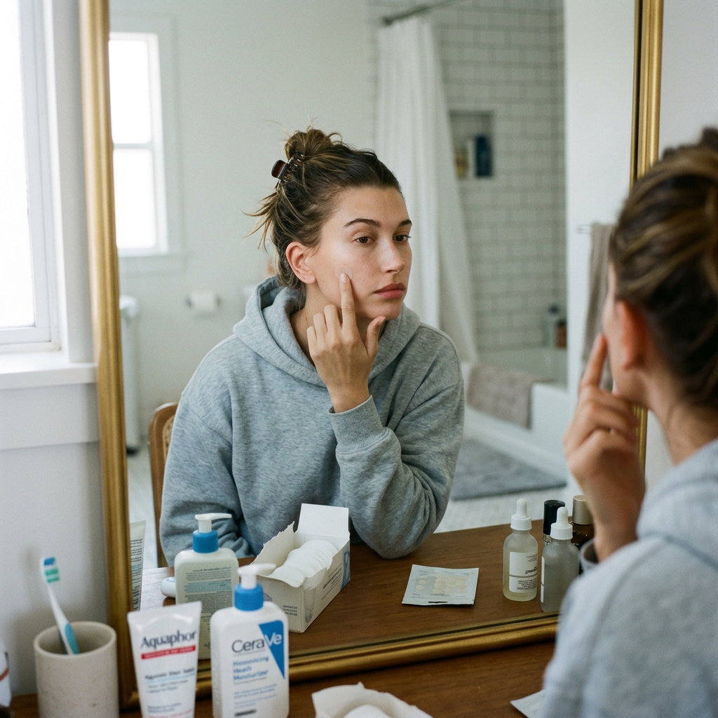 Просто напоминание о том, что Хейли Бибер тоже выполняет совершенно обыденные ритуалы красоты